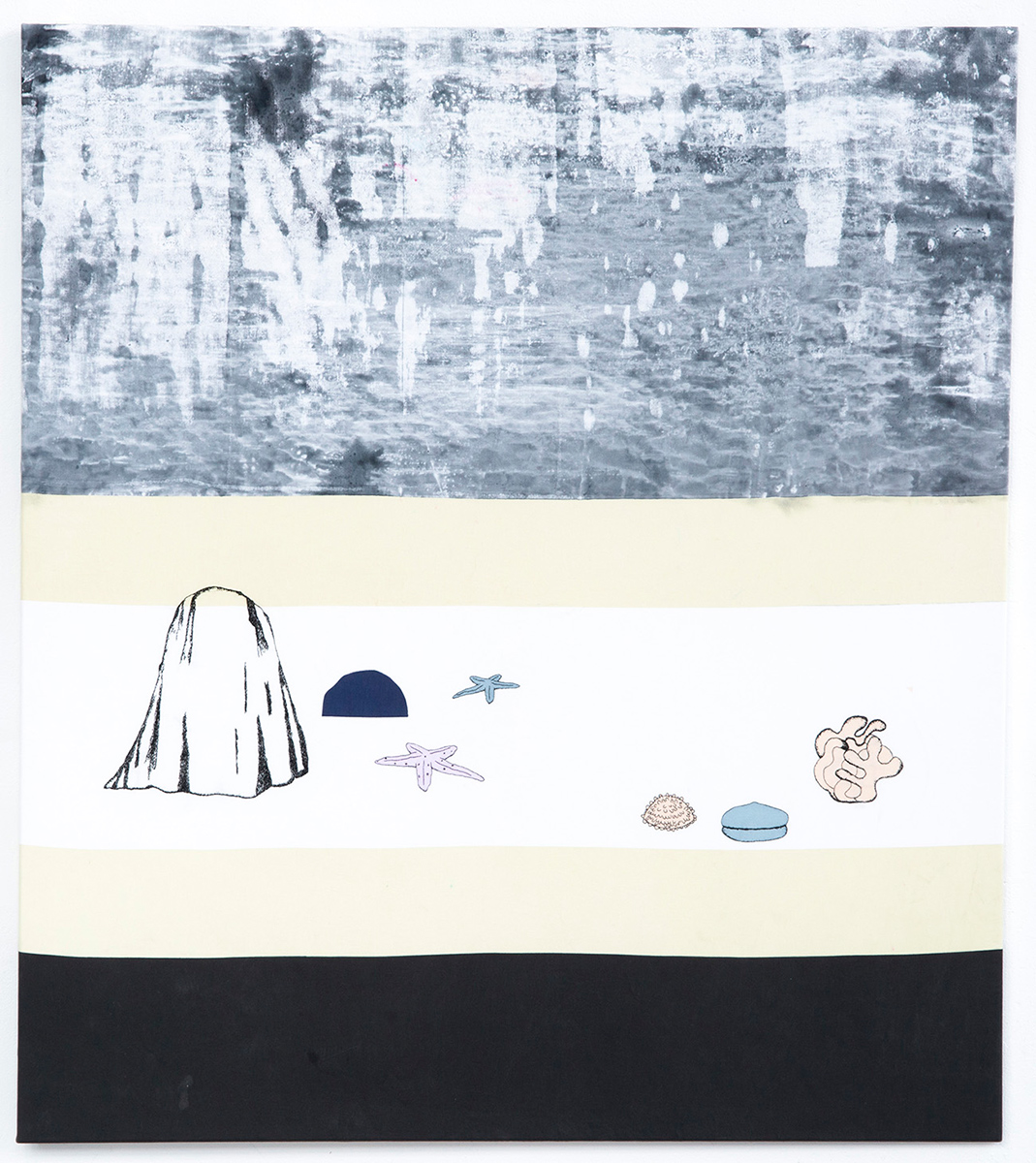 Sofia Brolin, Stranden, textil, 120 x 135 cm. Pris: 16.000:-