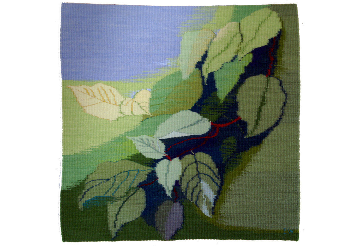 Elisabeth Wahlström, Grön, 2023, textil väv, 50 x 50 cm.